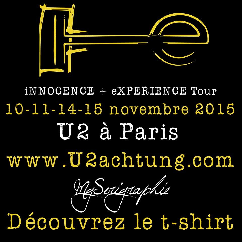 T-Shirt U2Achtung in&eacute;dit pour Paris !